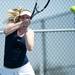 Saline #1 singles player Mary Hannah backhands a ball on Saturday, April 27. Daniel Brenner I AnnArbor.com